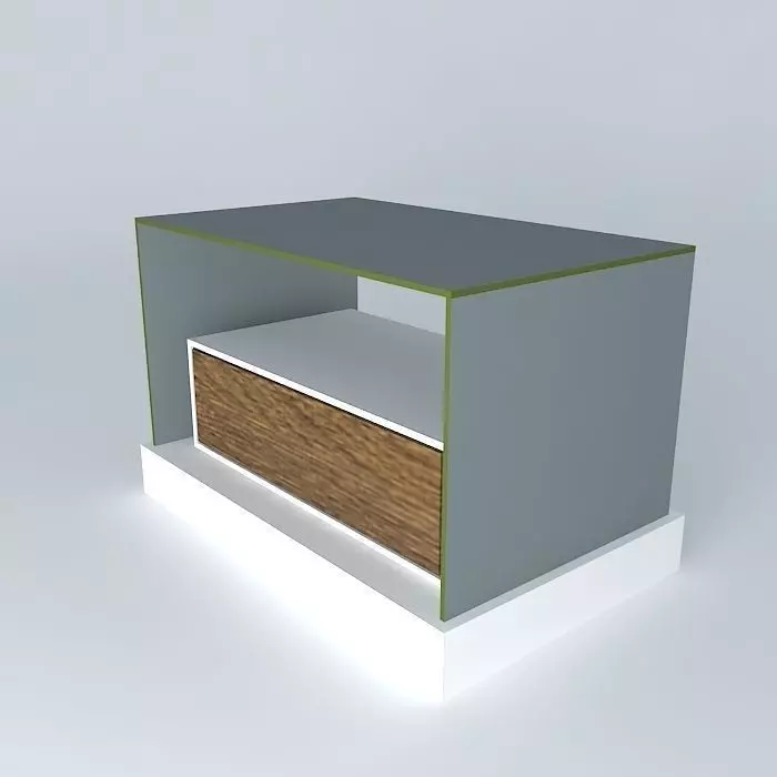 Night Table / Bedside - glass and lacquer Free 3D model_0