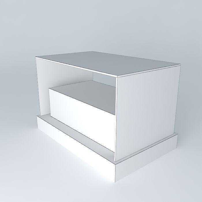 Night Table / Bedside - glass and lacquer Free 3D model_4