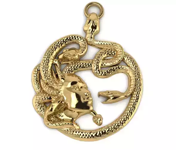 snake woman necklaces pendant 3d print model 3D print model