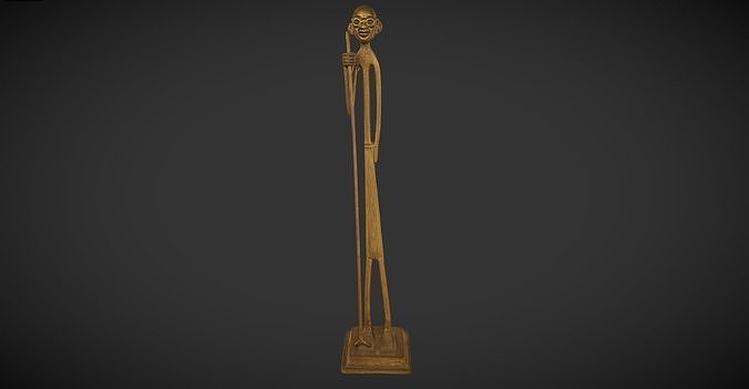 Gandhi with stick Low-poly 3D model