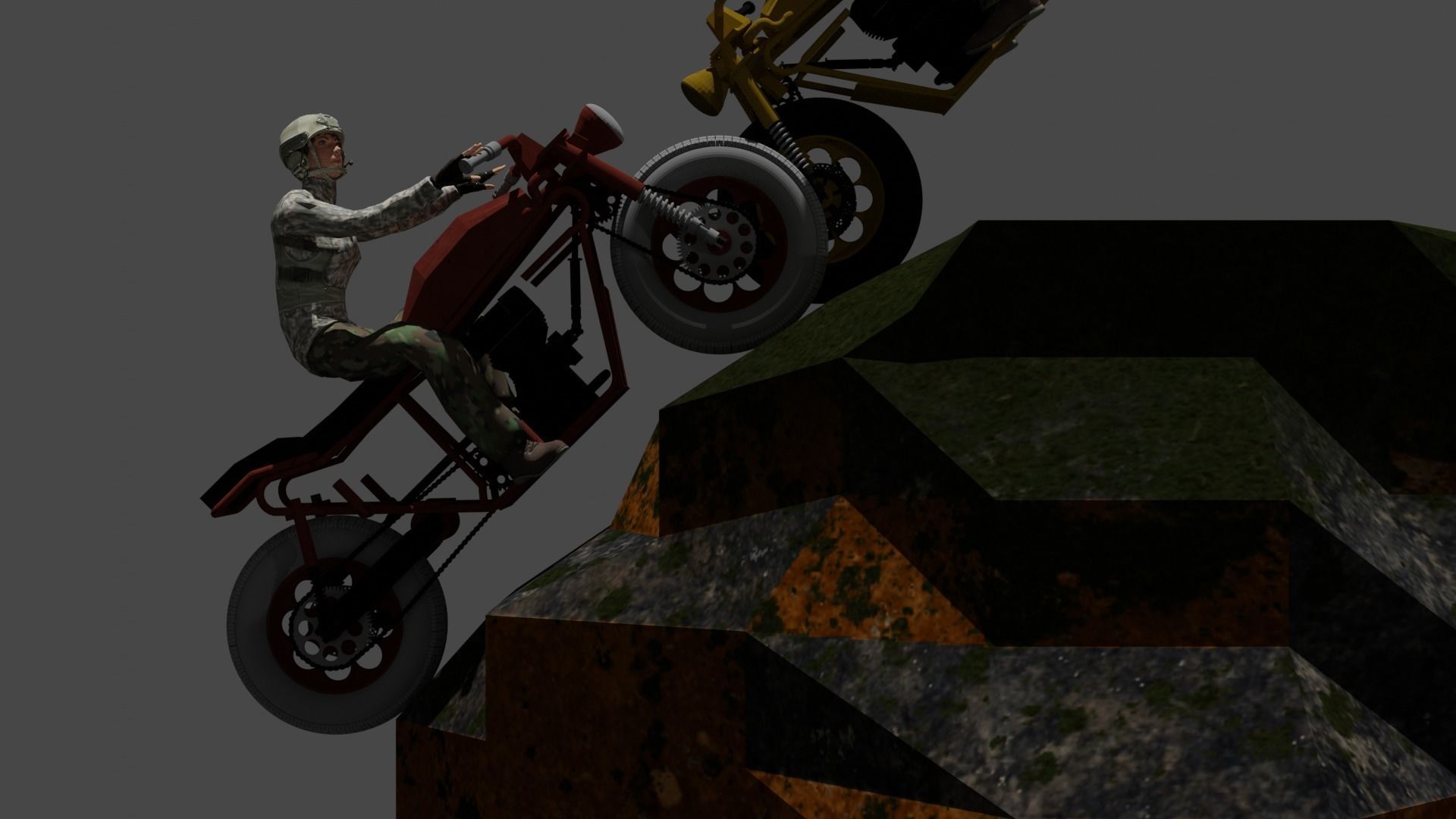 Apocalypse All Wheel Drive Terrain MotorCycle 3D model_2