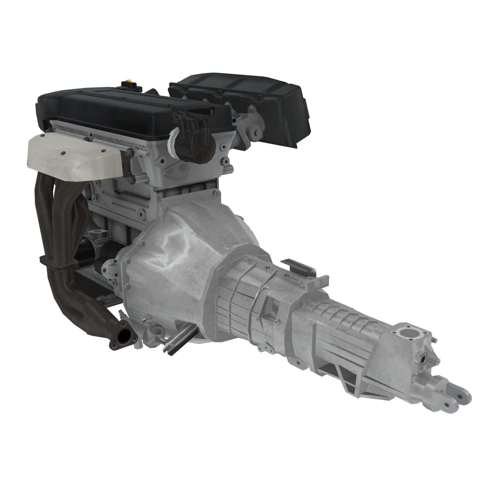Toyota 4AGE Blacktop 20v engine Low-poly 3D model_7