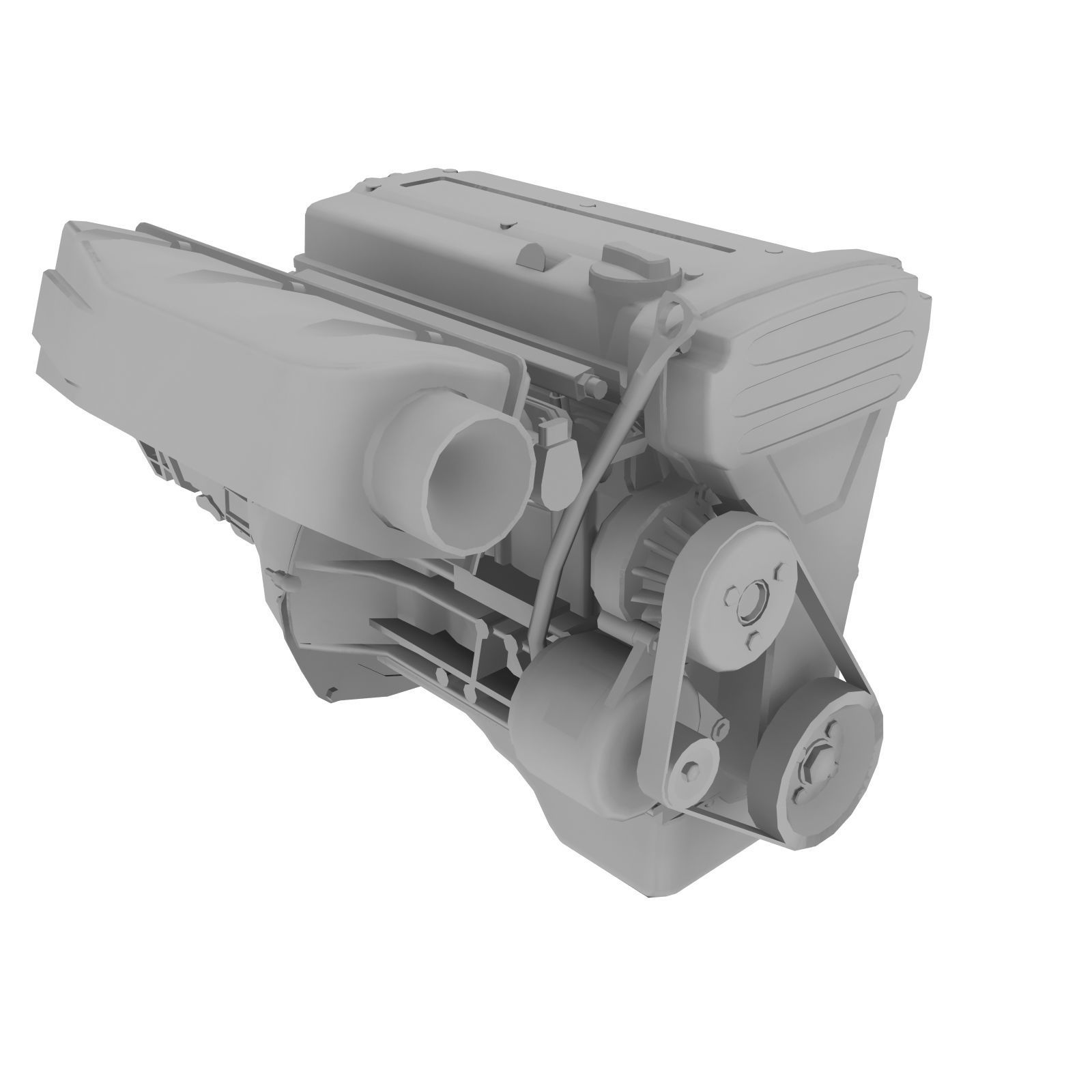 Toyota 4AGE Blacktop 20v engine Low-poly 3D model_5