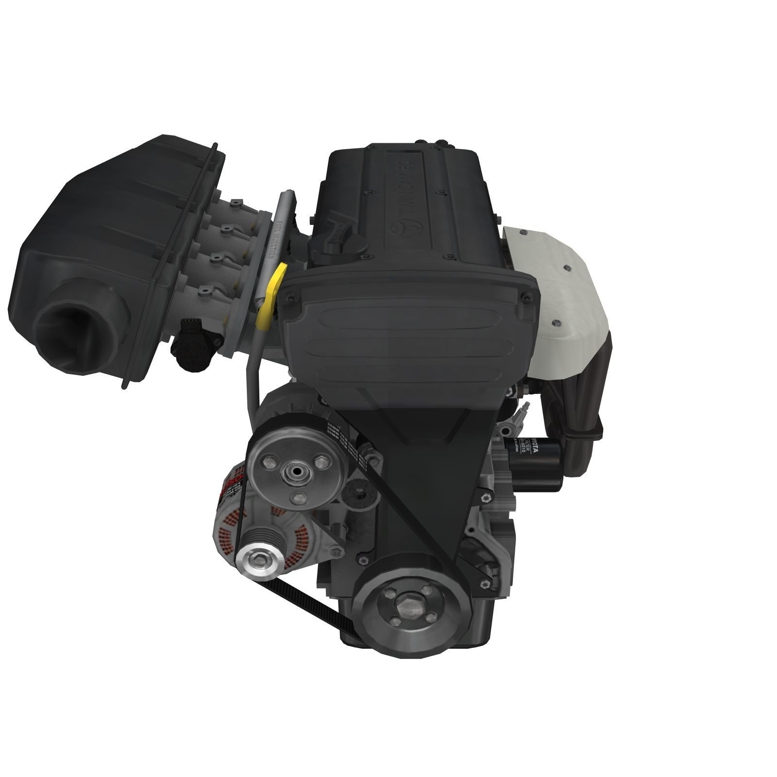 Toyota 4AGE Blacktop 20v engine Low-poly 3D model_17
