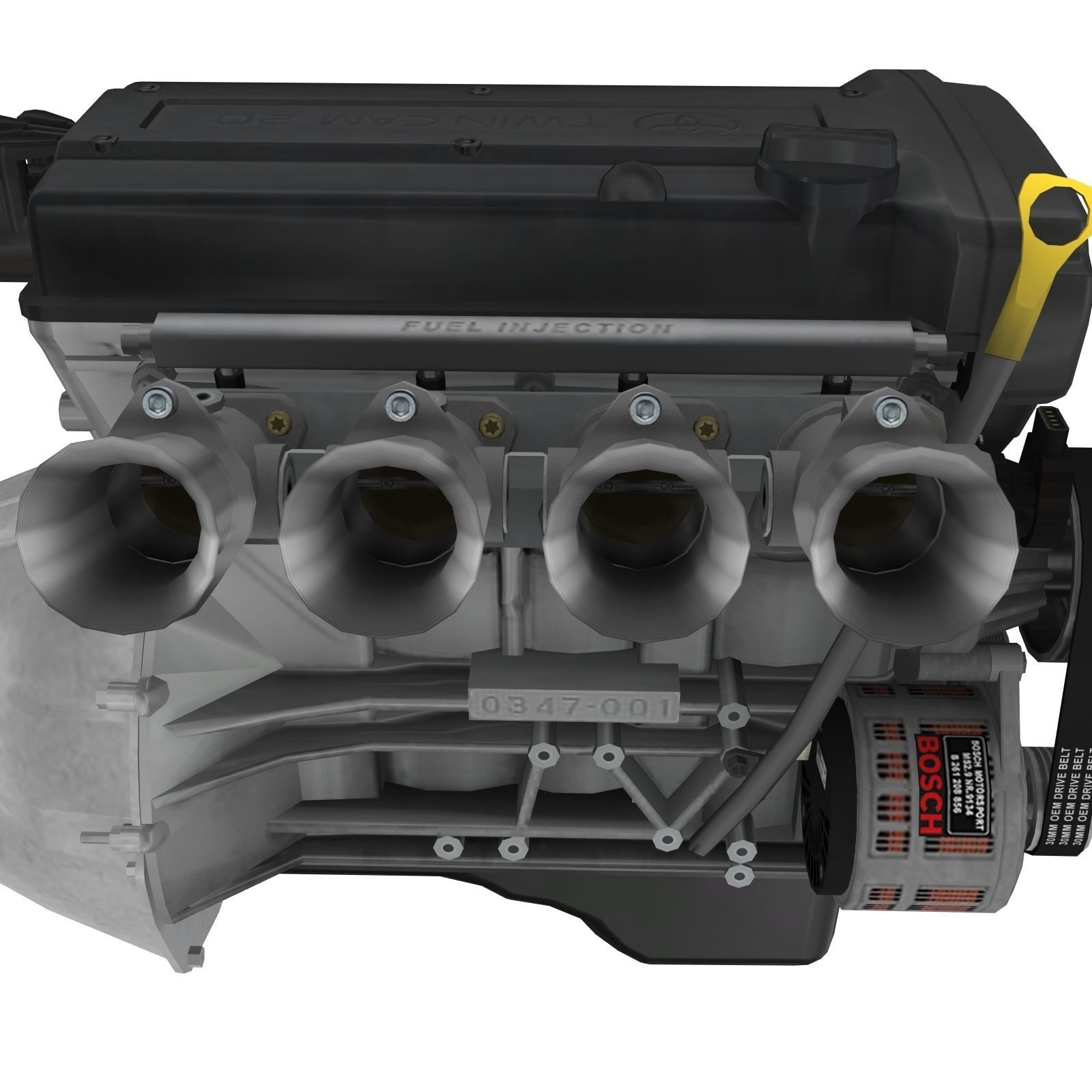 Toyota 4AGE Blacktop 20v engine Low-poly 3D model_16