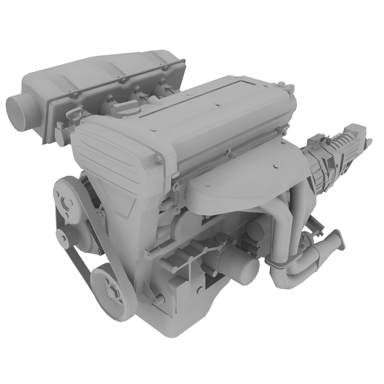 Toyota 4AGE Blacktop 20v engine Low-poly 3D model_2