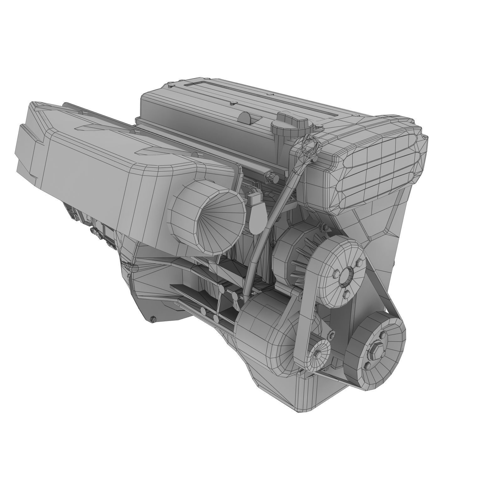 Toyota 4AGE Blacktop 20v engine Low-poly 3D model_6