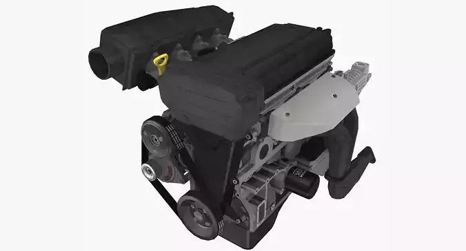 Toyota 4AGE Blacktop 20v engine Low-poly 3D model