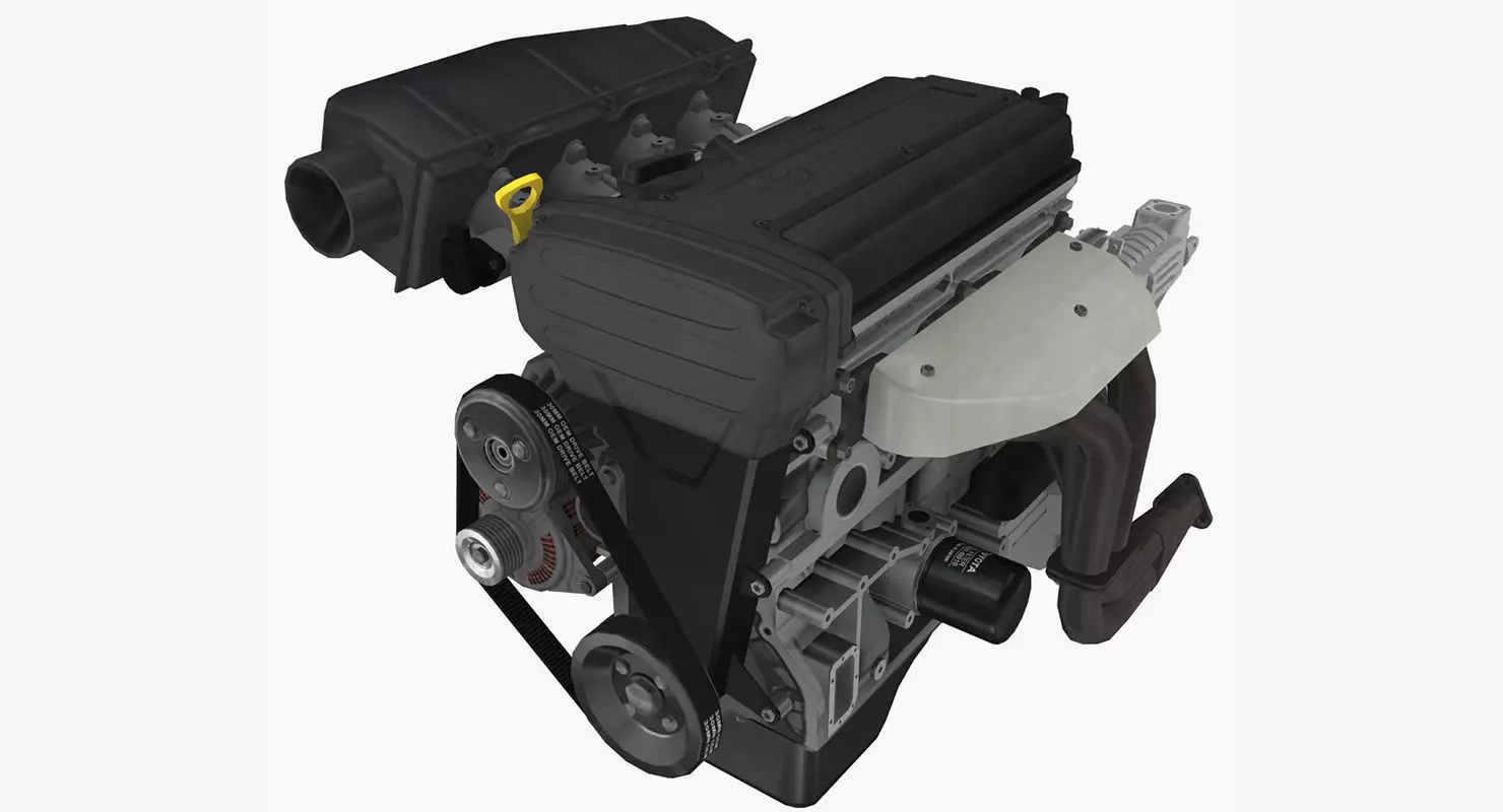 Toyota 4AGE Blacktop 20v engine Low-poly 3D model_0