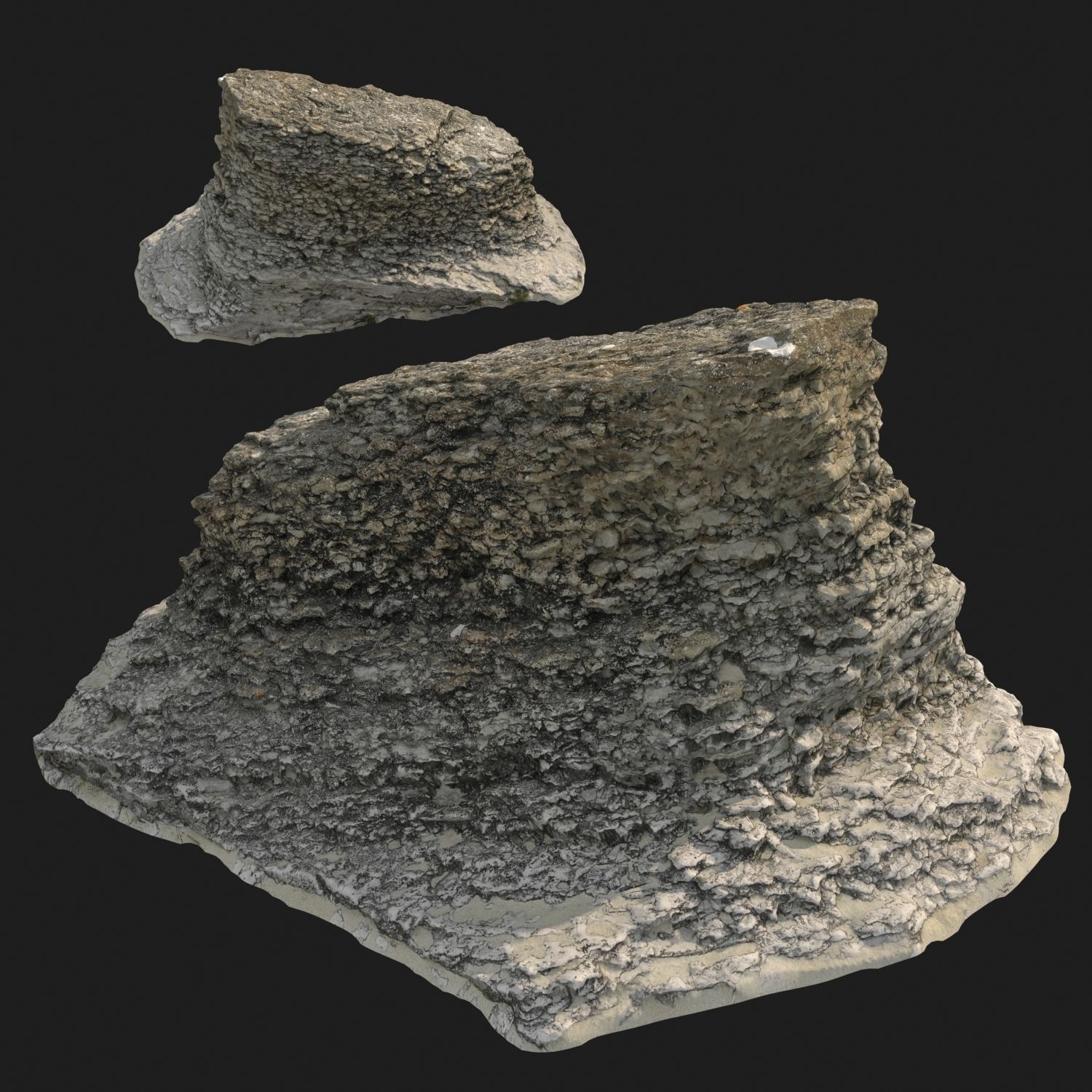 Stones rocks eroded rauk collection 3D model_3