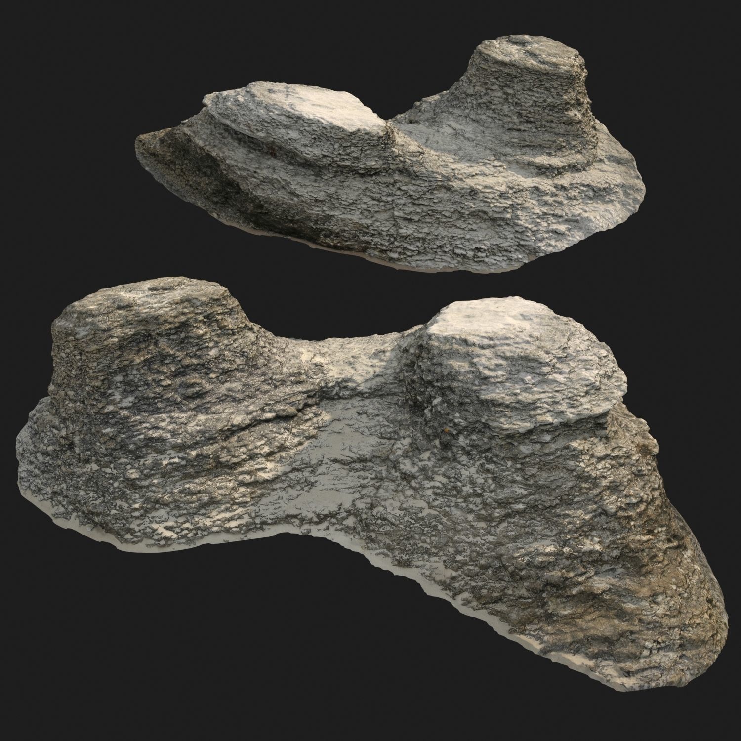 Stones rocks eroded rauk collection 3D model_1