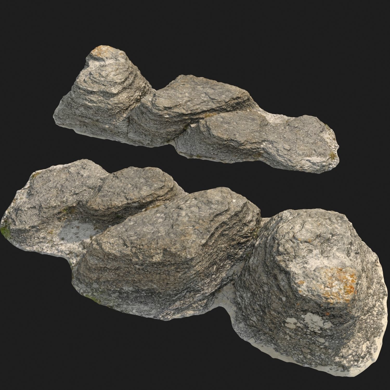 Stones rocks eroded rauk collection 3D model_2