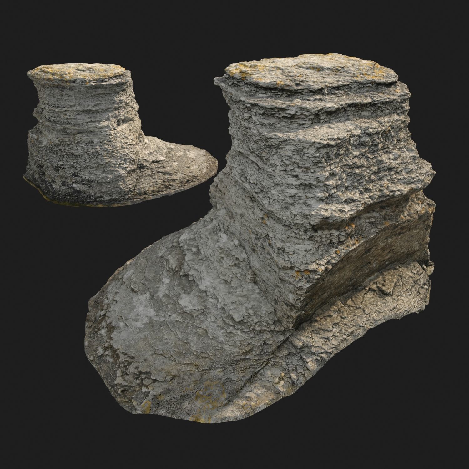 Stones rocks eroded rauk collection 3D model_4