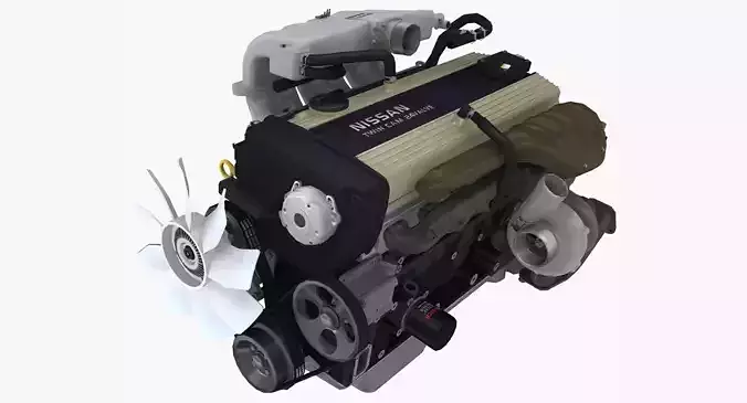 Nissan RB20DET engine Low-poly 3D model