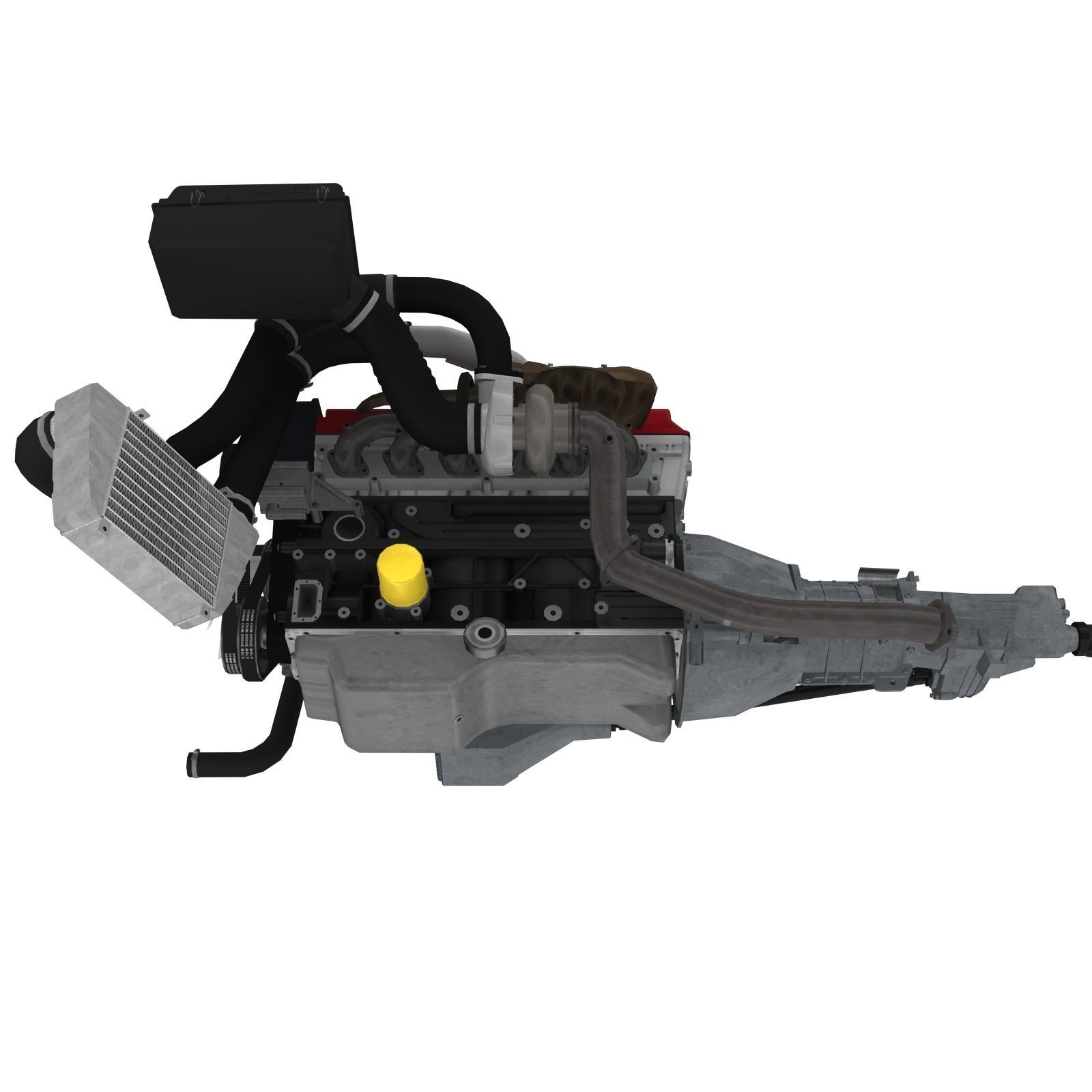 Nissan RB20DETR engine Low-poly 3D model_10