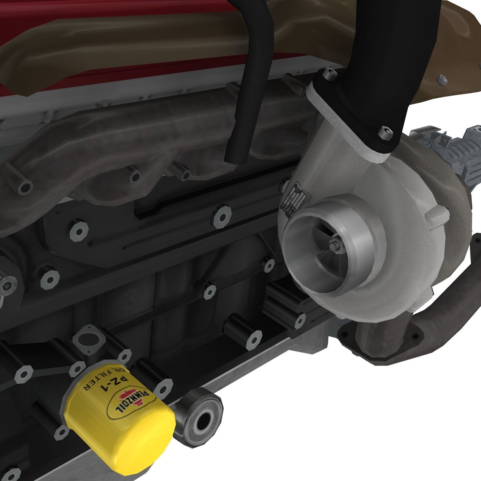 Nissan RB20DETR engine Low-poly 3D model_18