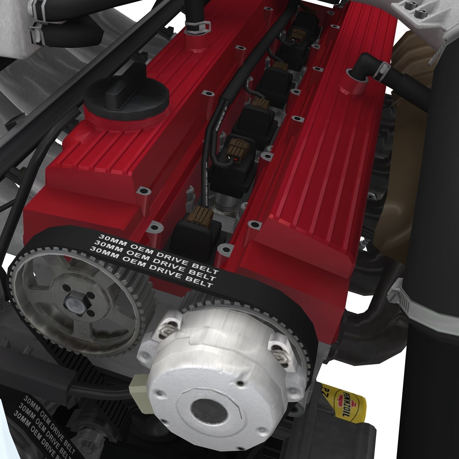 Nissan RB20DETR engine Low-poly 3D model_17