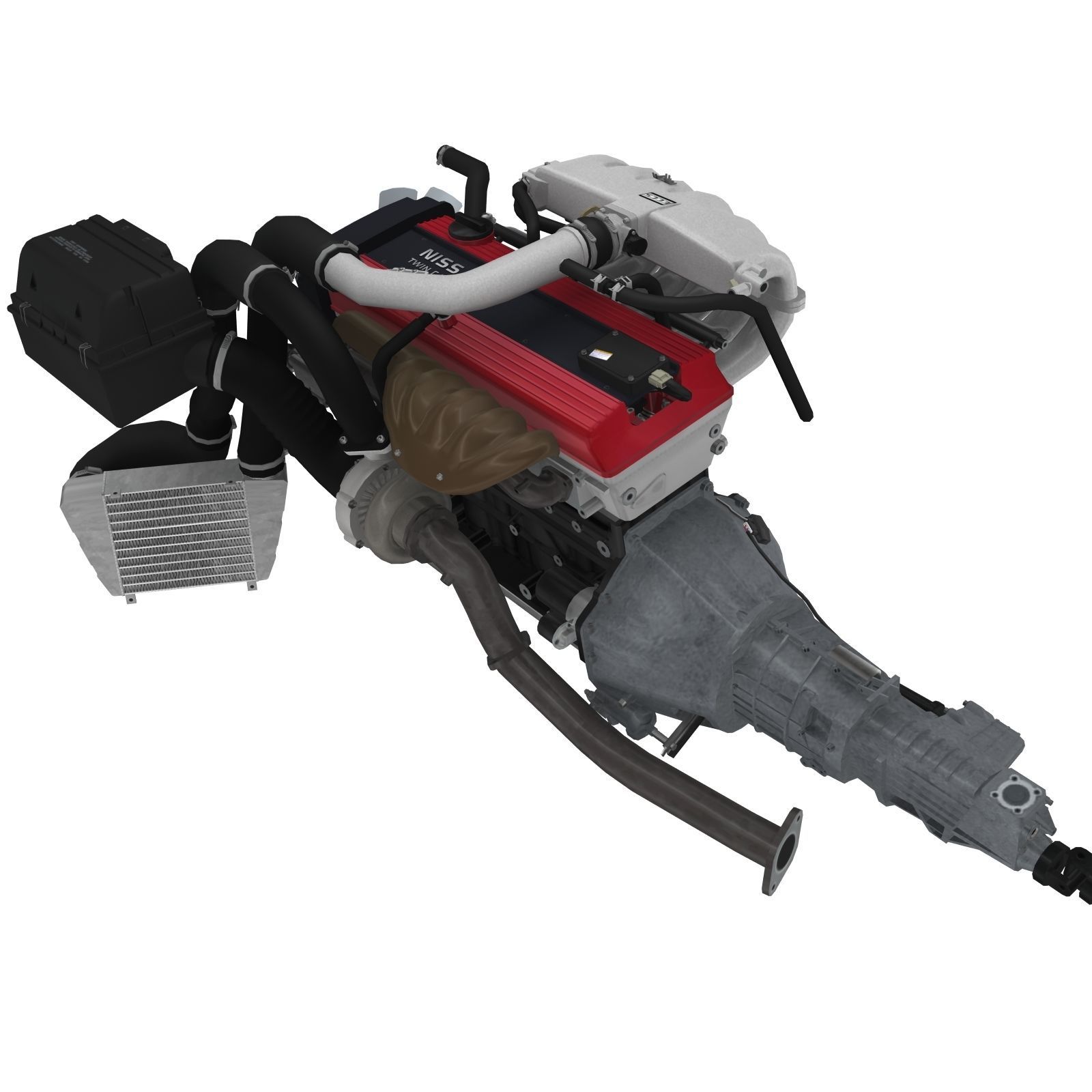 Nissan RB20DETR engine Low-poly 3D model_7
