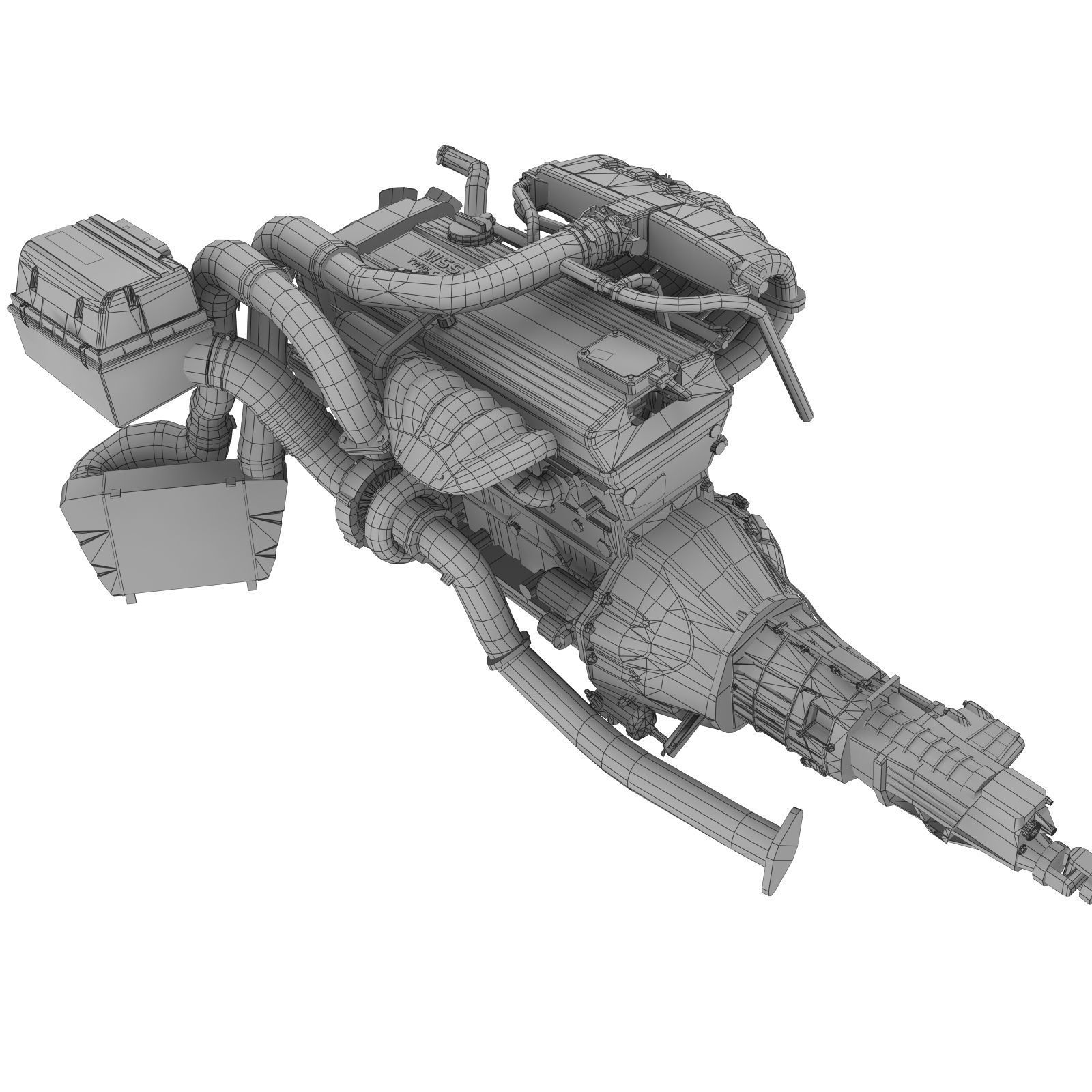 Nissan RB20DETR engine Low-poly 3D model_9