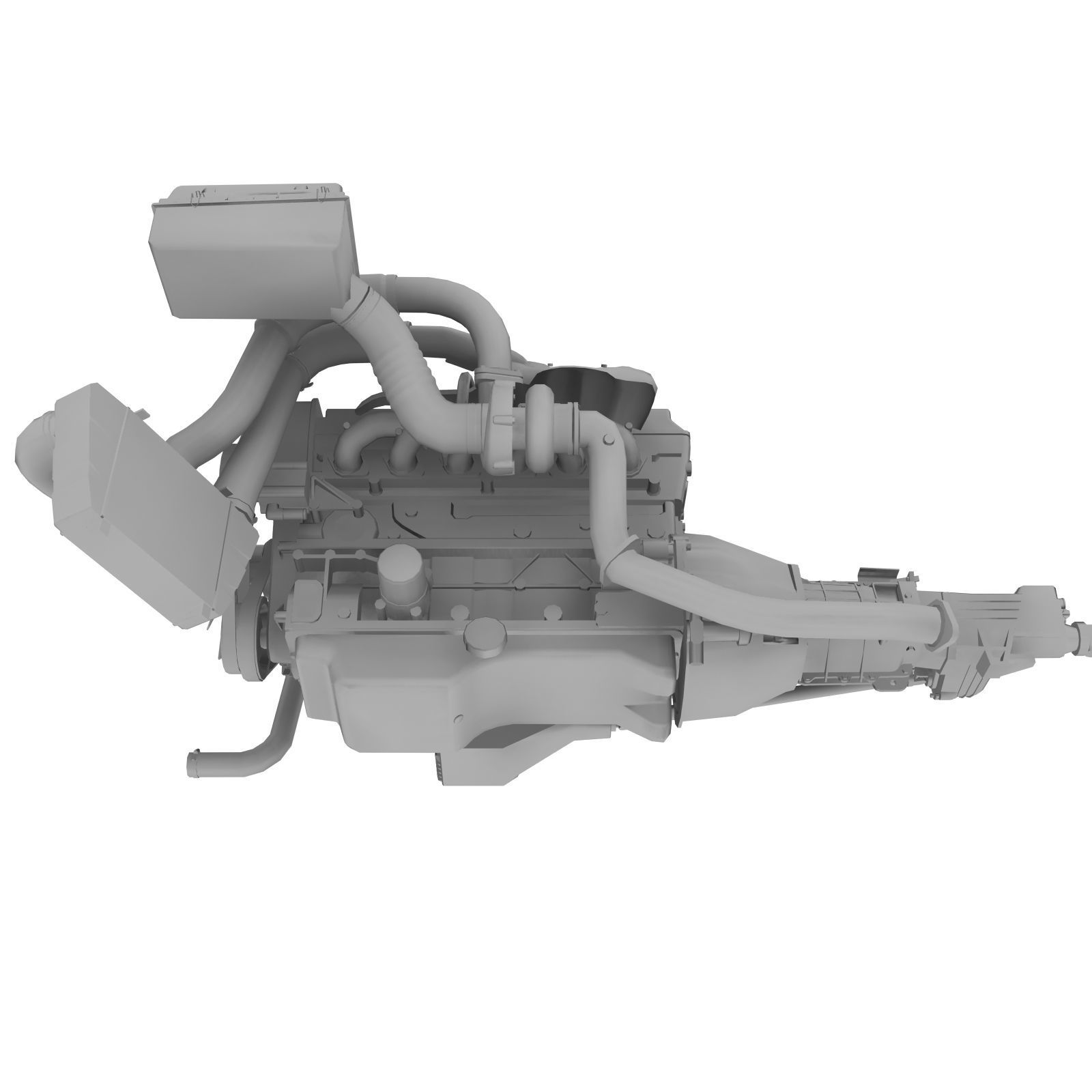 Nissan RB20DETR engine Low-poly 3D model_11