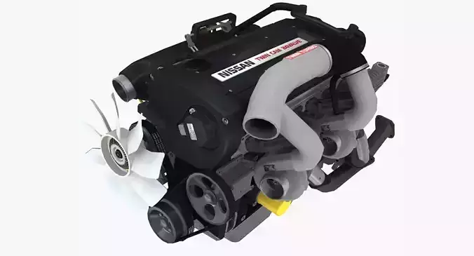 Nissan RB26DETT engine Low-poly 3D model