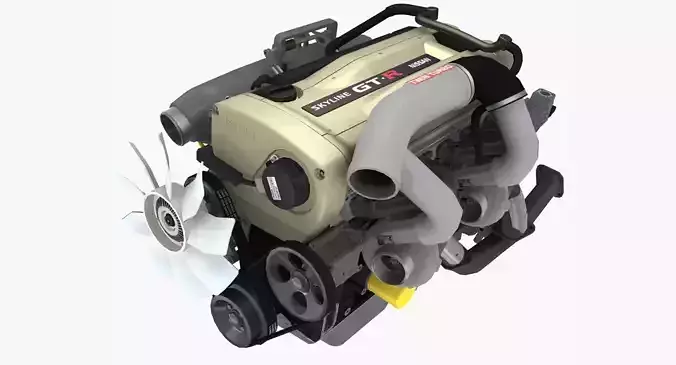 Nissan RB26DETT N1 Spec Nur engine Low-poly 3D model