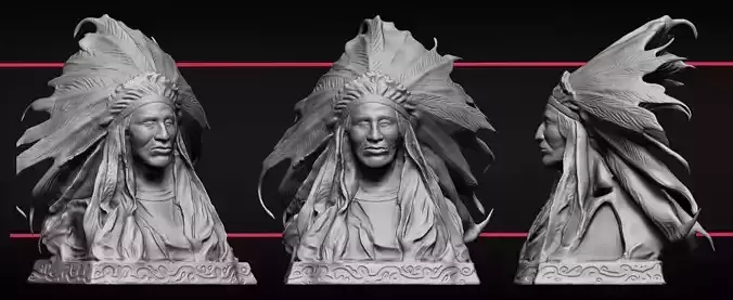 Indian Bust Statue Sculpt 3D print model