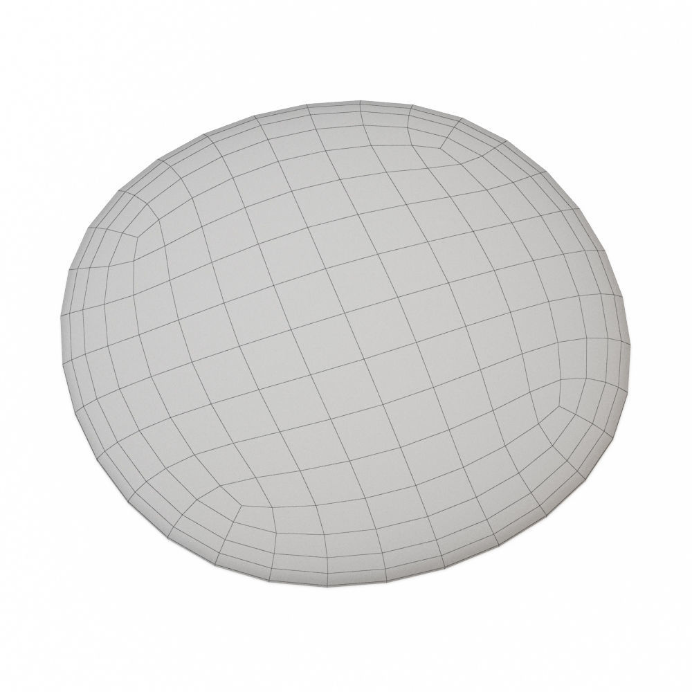 Round yellow carpet fur 3D model_5