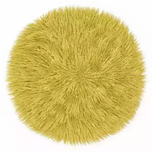 Round yellow carpet fur