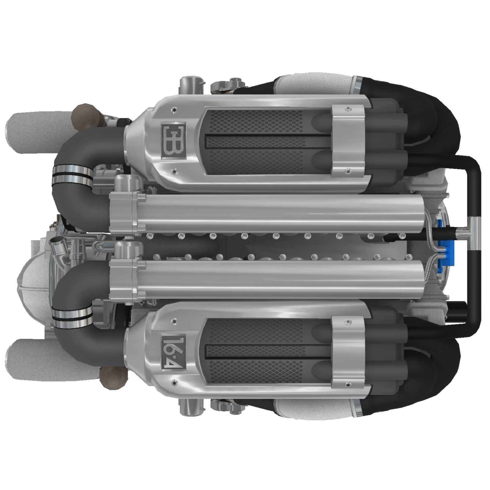 Bugatti Veyron W16 engine Low-poly 3D model_29