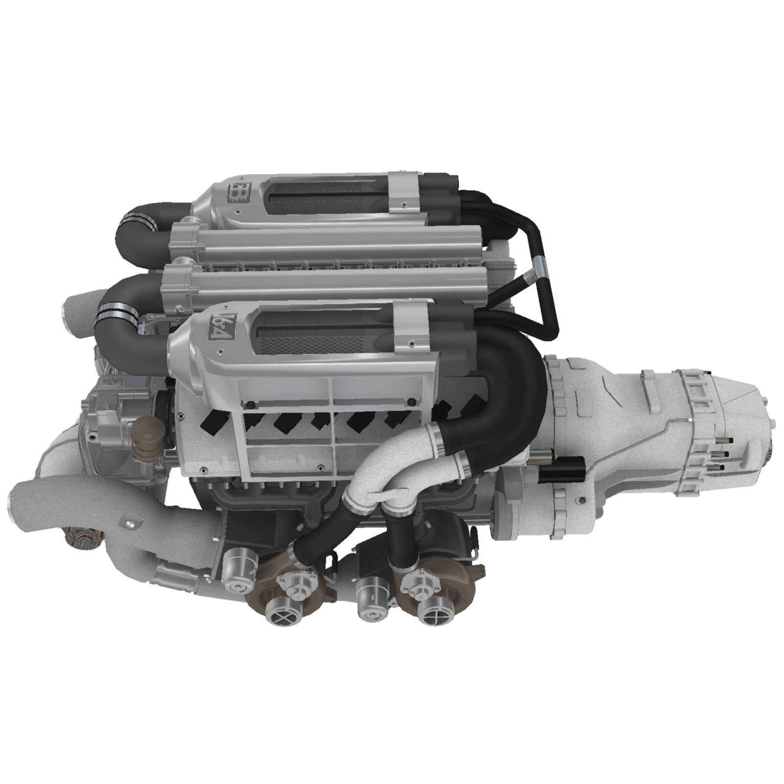 Bugatti Veyron W16 engine Low-poly 3D model_13