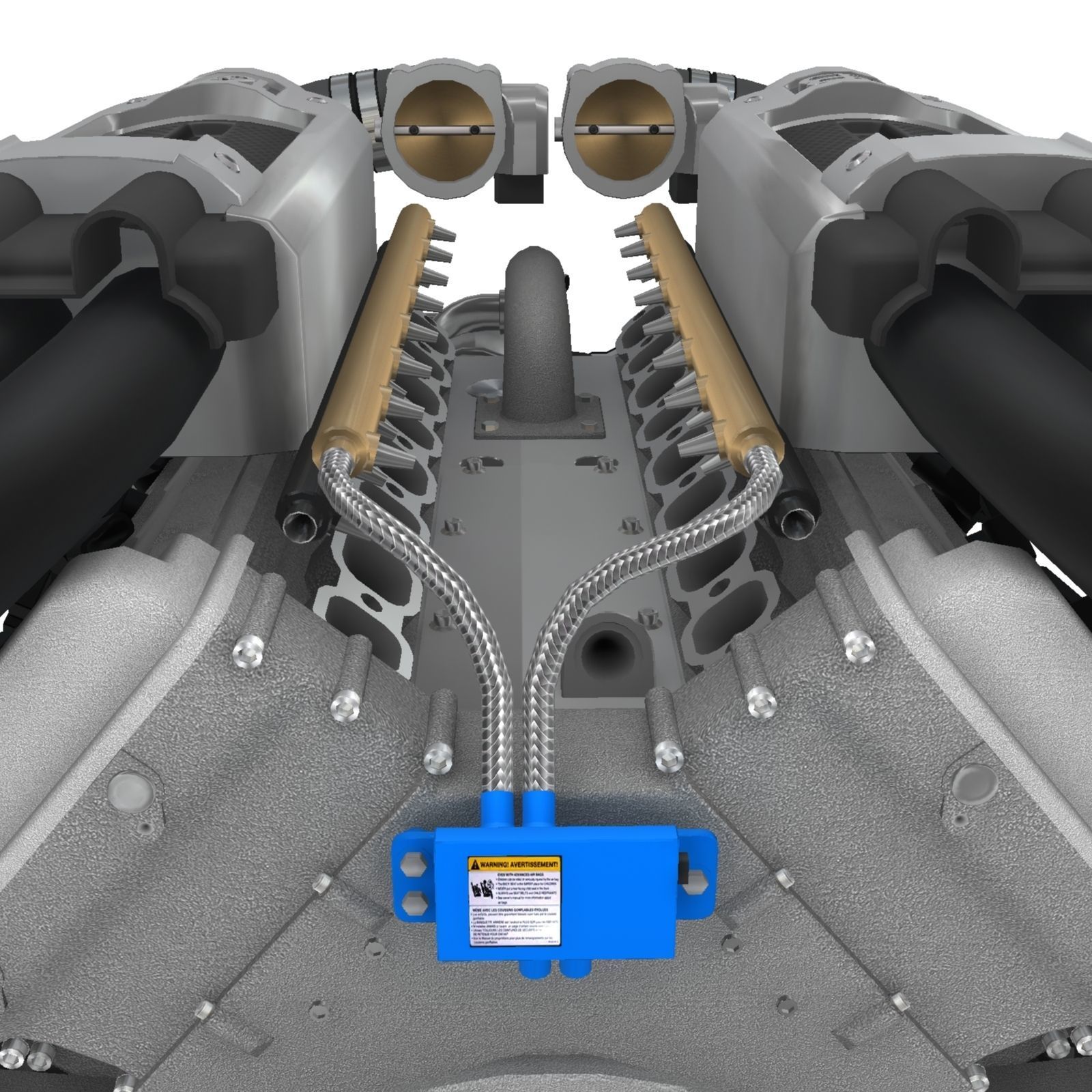 Bugatti Veyron W16 engine Low-poly 3D model_19