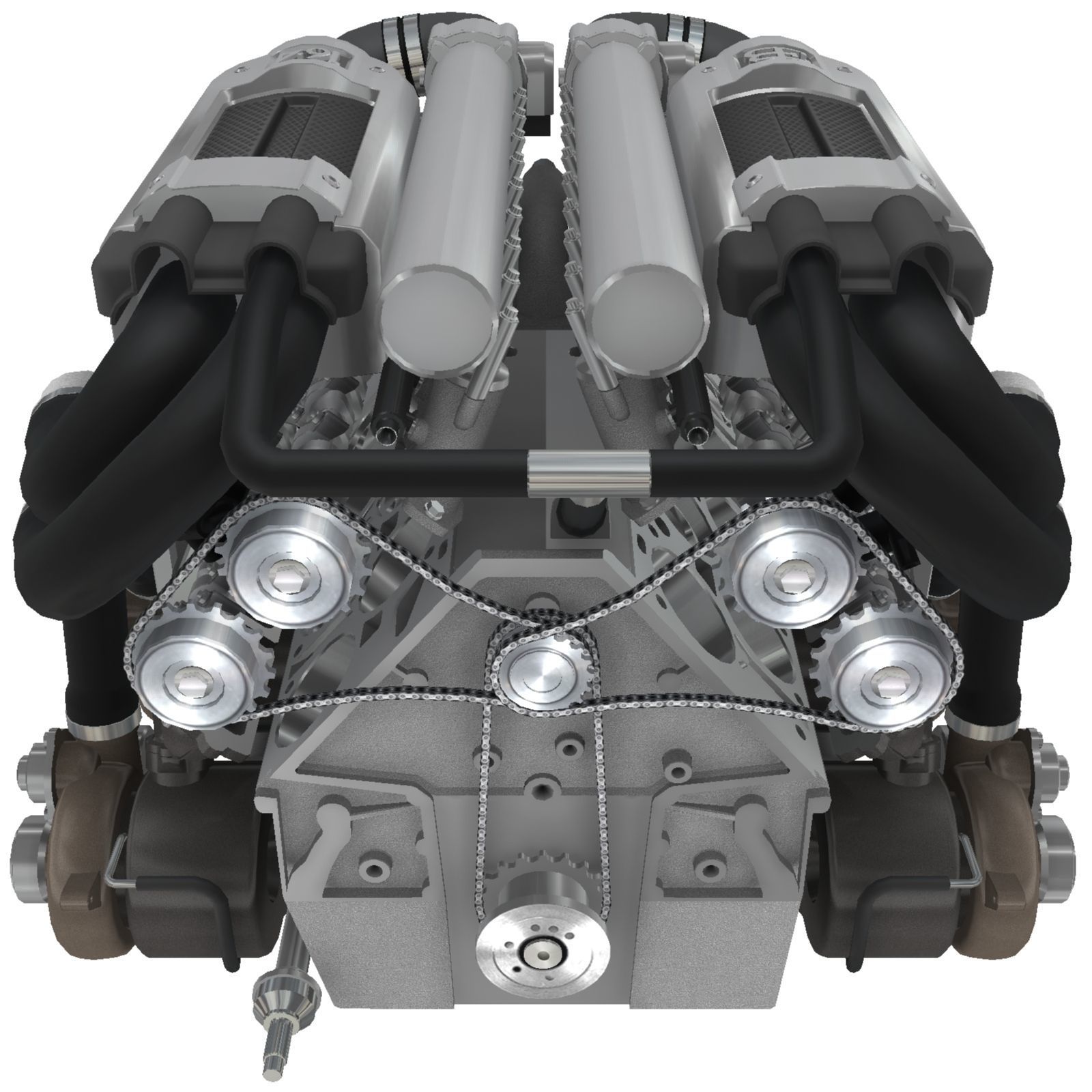 Bugatti Veyron W16 engine Low-poly 3D model_17
