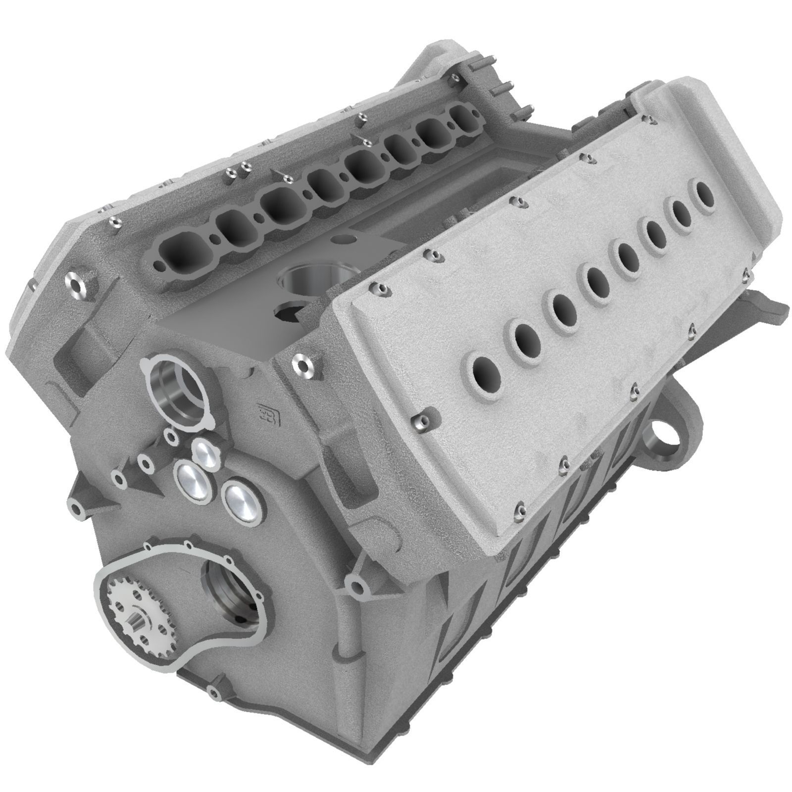 Bugatti Veyron W16 engine Low-poly 3D model_25