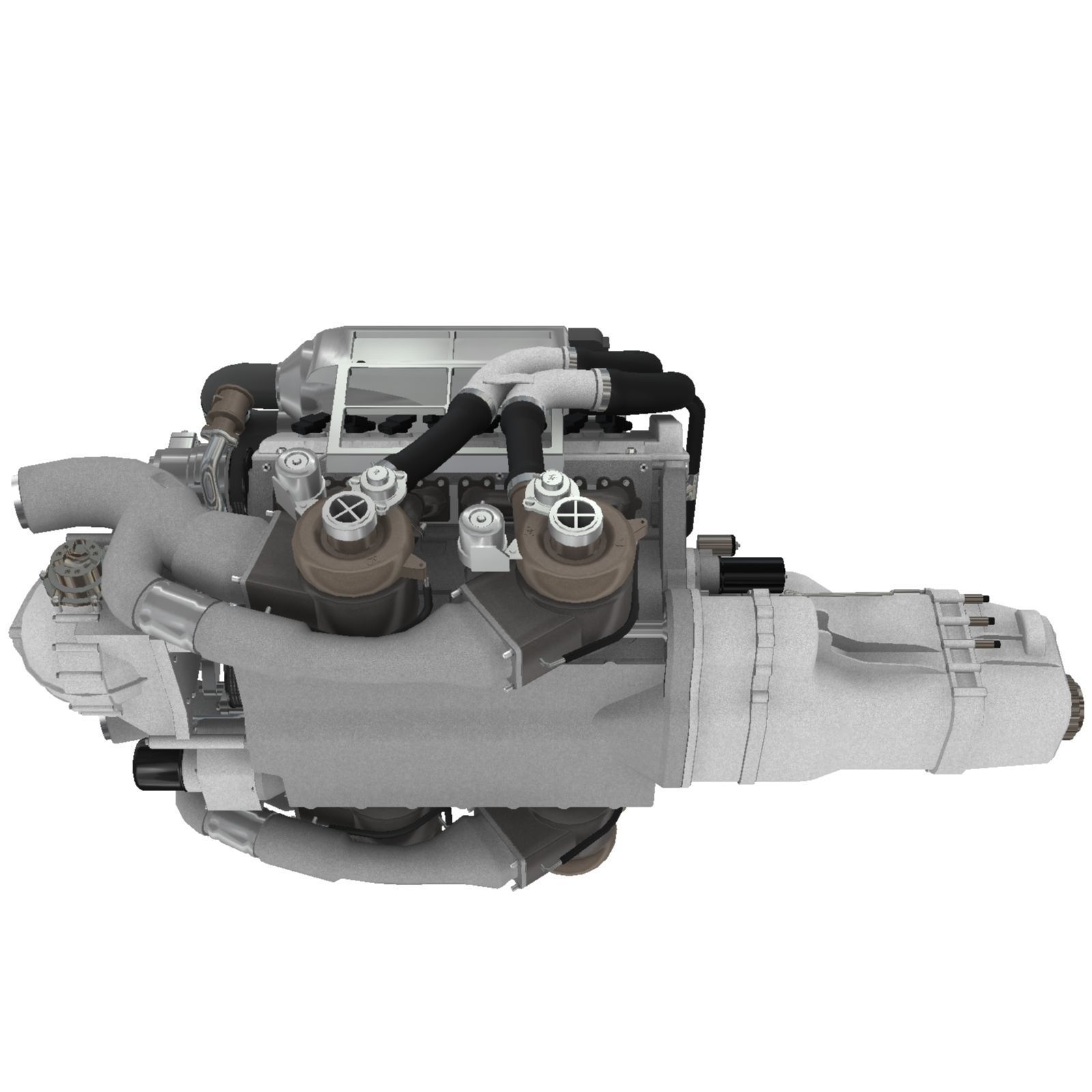 Bugatti Veyron W16 engine Low-poly 3D model_10