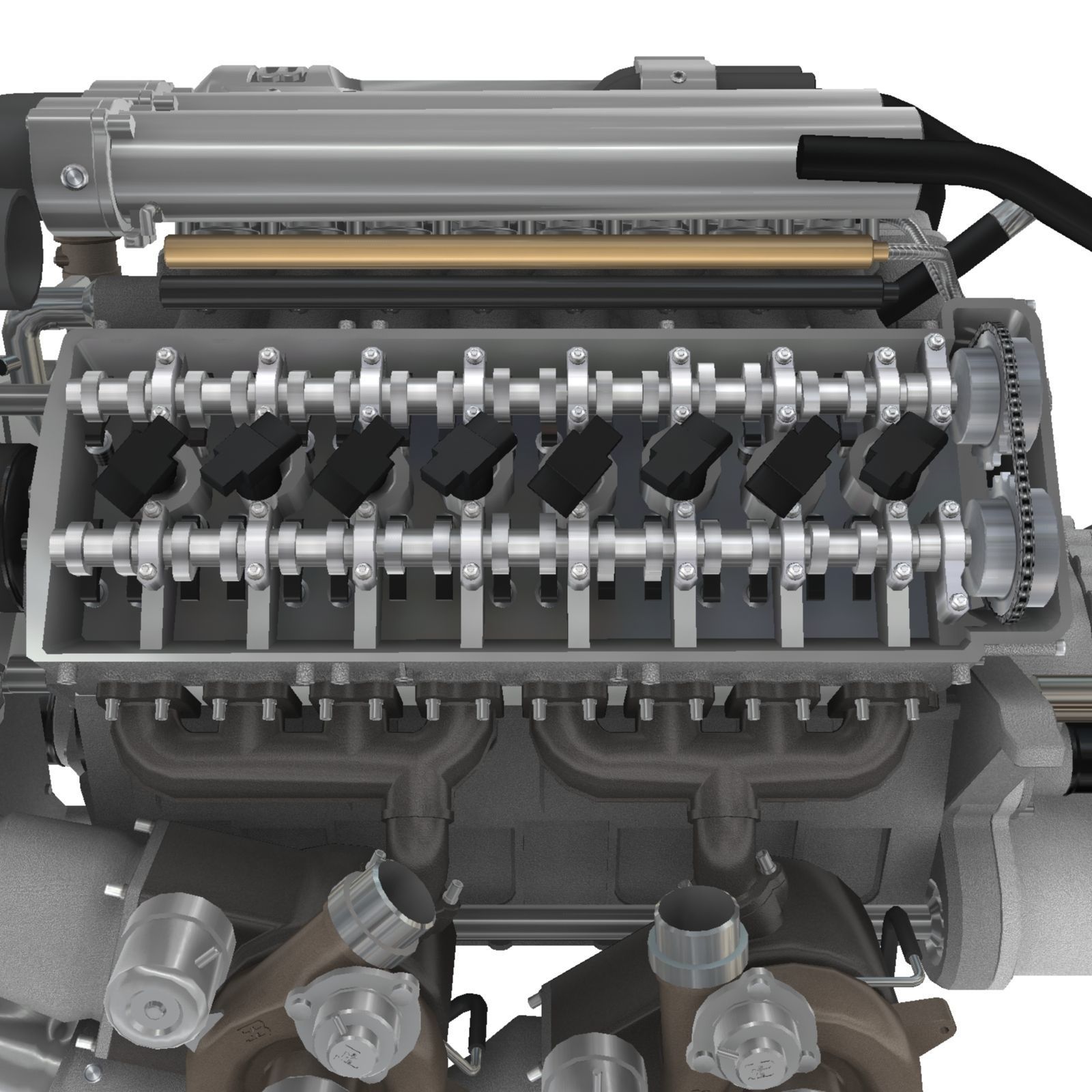 Bugatti Veyron W16 engine Low-poly 3D model_27