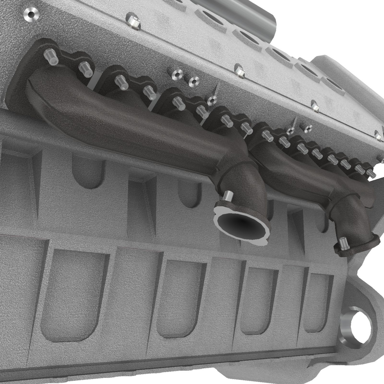 Bugatti Veyron W16 engine Low-poly 3D model_26