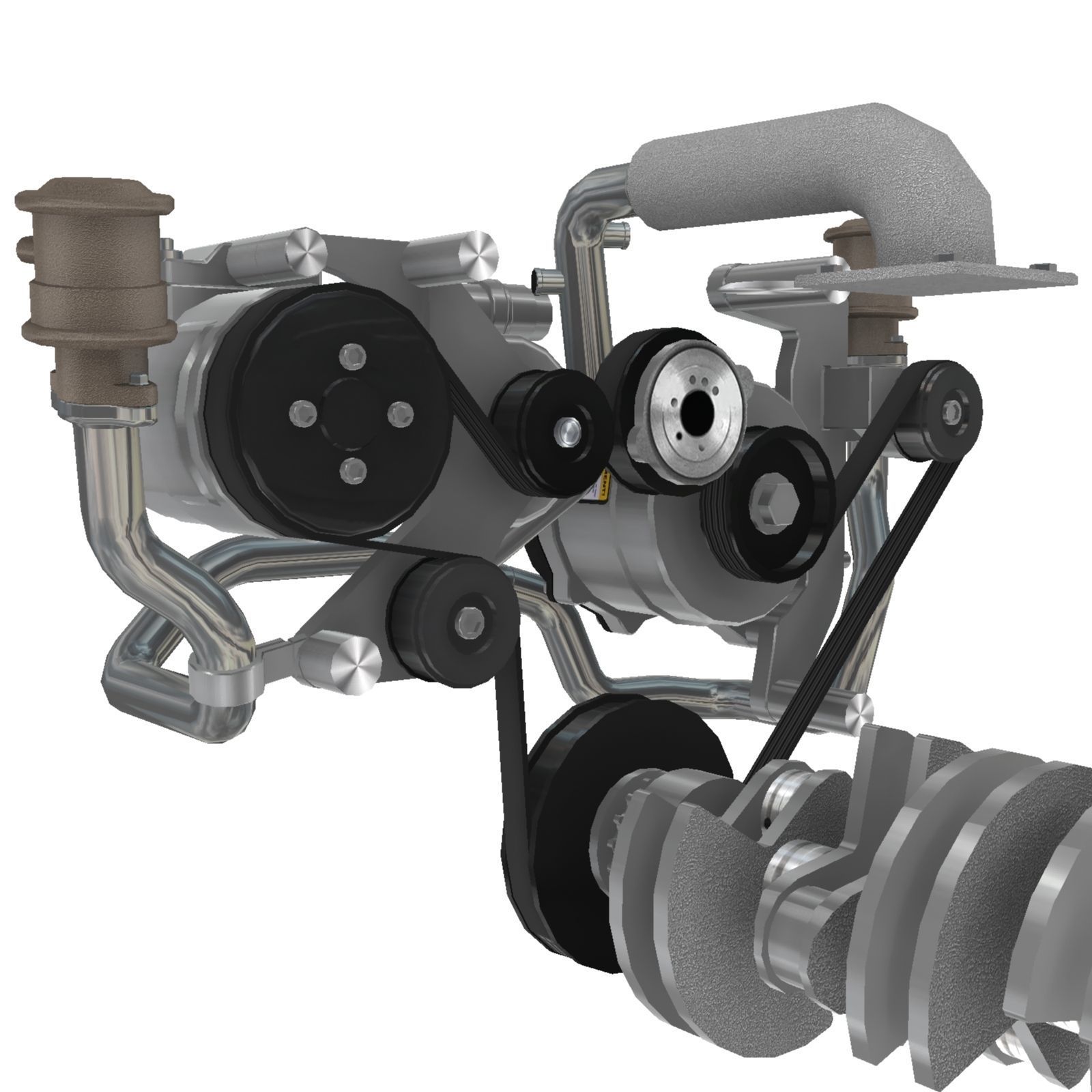 Bugatti Veyron W16 engine Low-poly 3D model_21