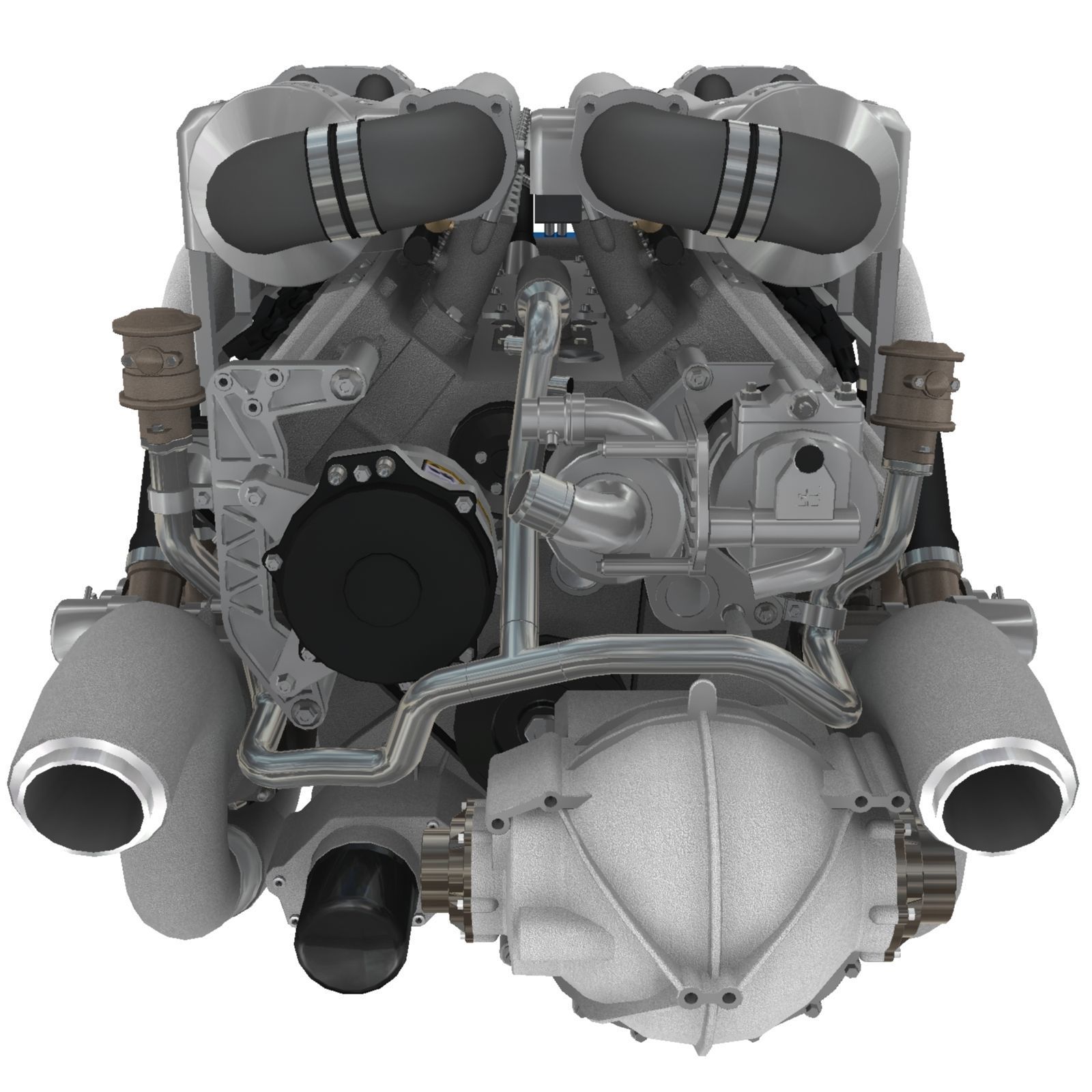 Bugatti Veyron W16 engine Low-poly 3D model_20