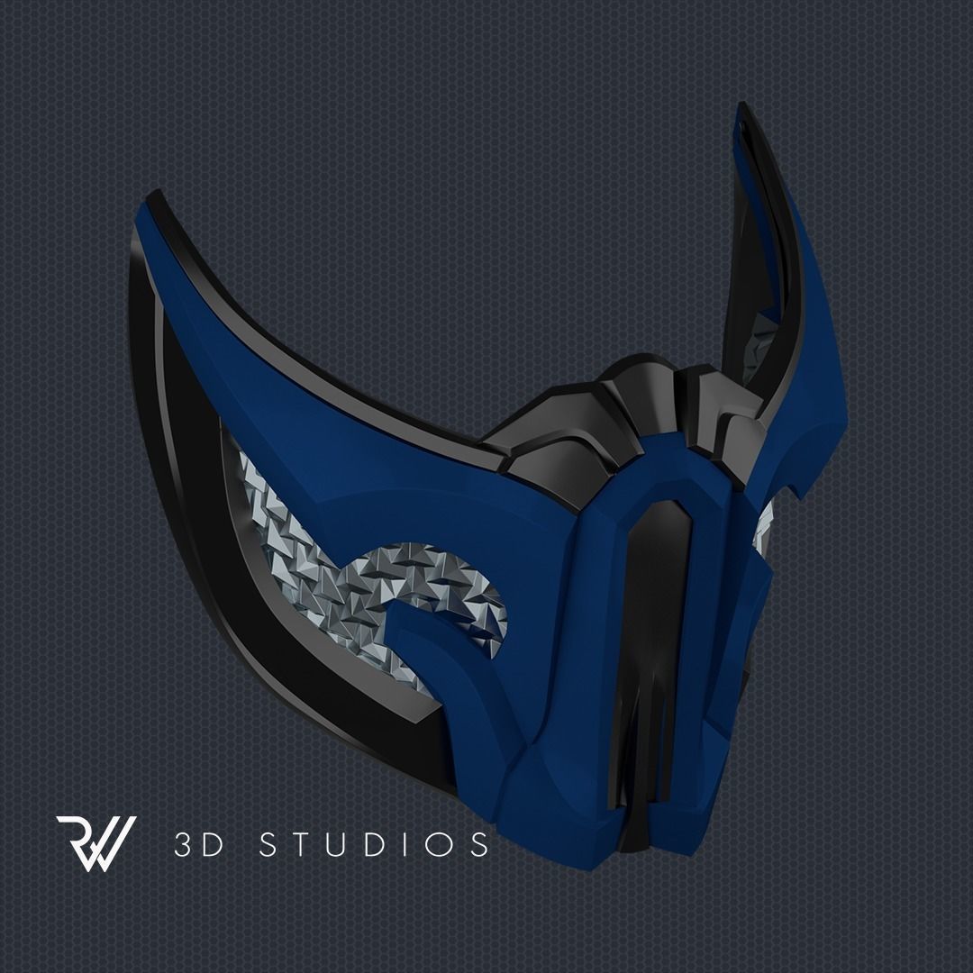 MK11 Sub-Zero Mask V1 - STL File 3D print model_1