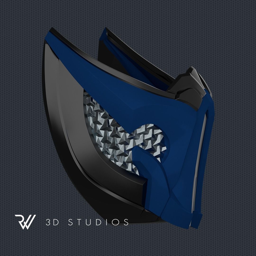 MK11 Sub-Zero Mask V1 - STL File 3D print model_2