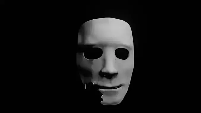 Scary White mask Lowpoly
