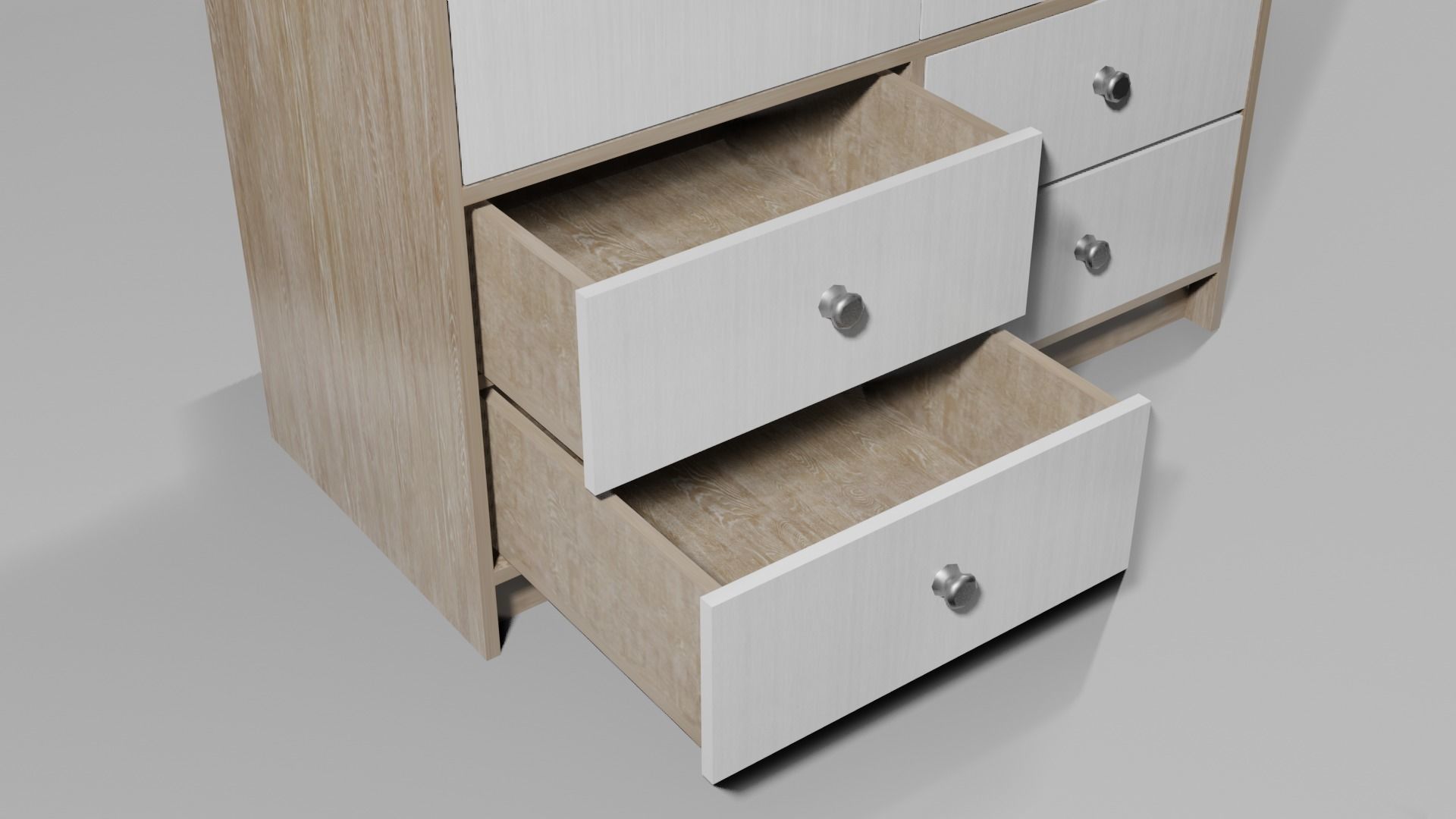 Wardrobe 1 Lowpoly with two doors and shirt Low-poly 3D model_2