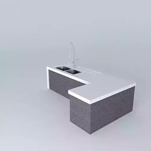 Bench with rack and double bowl