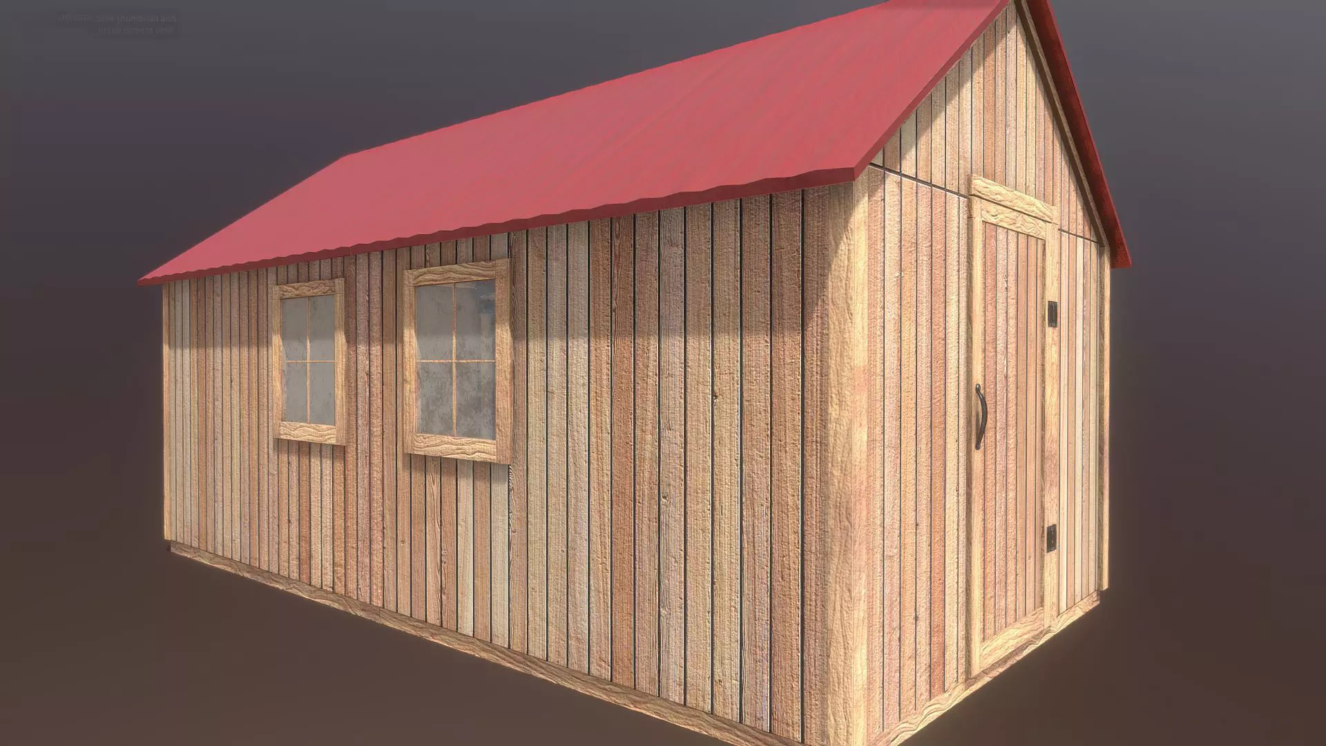 Semi-Modular Shed Low-poly 3D model_0