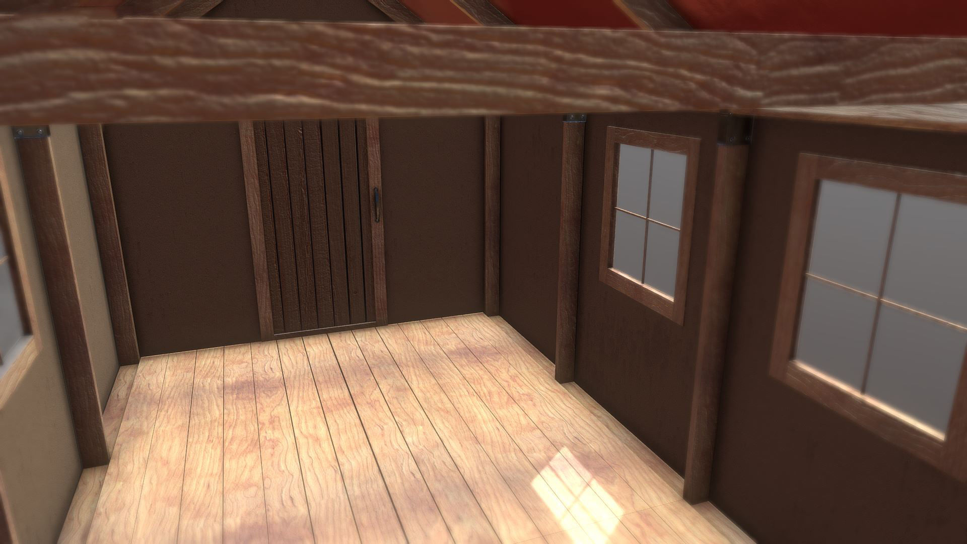 Semi-Modular Shed Low-poly 3D model_4