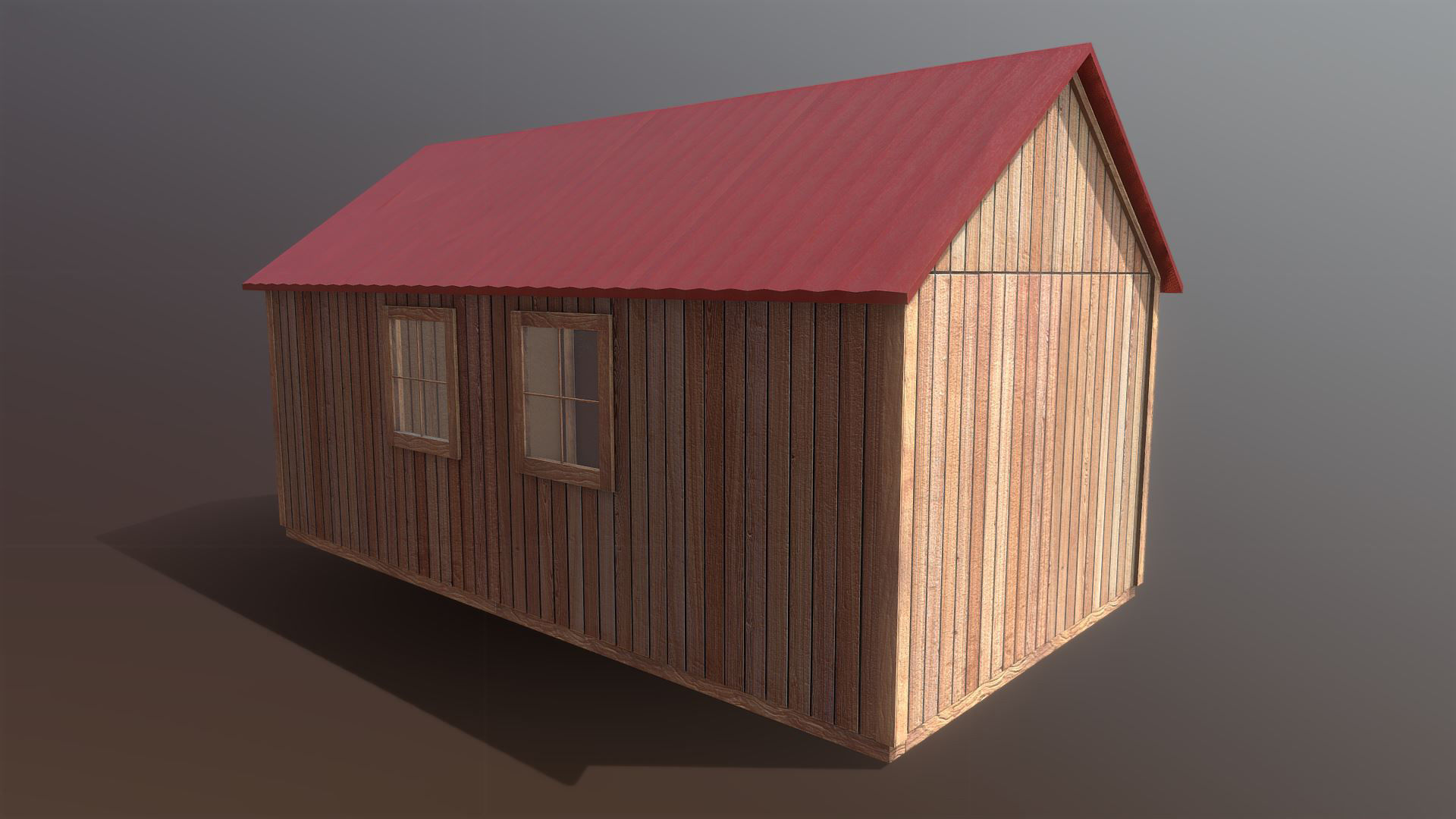 Semi-Modular Shed Low-poly 3D model_5