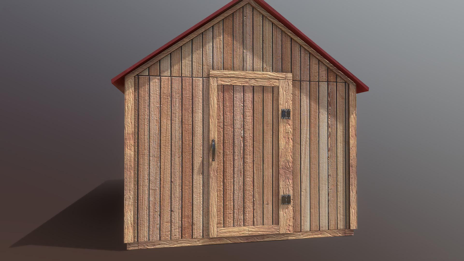 Semi-Modular Shed Low-poly 3D model_7