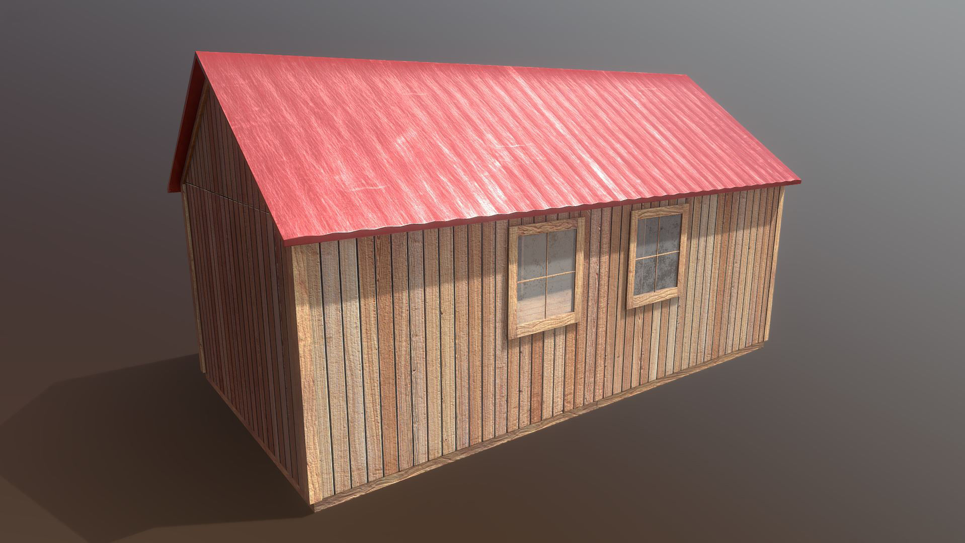 Semi-Modular Shed Low-poly 3D model_2