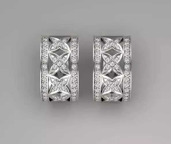 earrings two hoop with diamonds